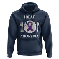 I Beat Anorexia Purple Ribbon Eating Disorder Hoodie - Wonder Print Shop