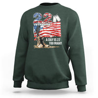Veteran Suicide Awareness Sweatshirt 22 Veterans A Day Too Many PTSD - Wonder Print Shop