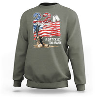 Veteran Suicide Awareness Sweatshirt 22 Veterans A Day Too Many PTSD - Wonder Print Shop