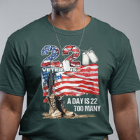 Veteran Suicide Awareness T Shirt 22 Veterans A Day Too Many PTSD - Wonder Print Shop