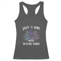 Masseuse Racerback Tank Top Just a Girl with Healing Hands Massage Therapy