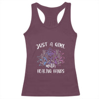 Masseuse Racerback Tank Top Just a Girl with Healing Hands Massage Therapy