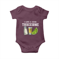 Funny Bartender Baby Onesie I Love Good Threesom Salt Lime Tequila
