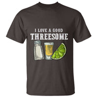 Funny Bartender T Shirt I Love Good Threesom Salt Lime Tequila
