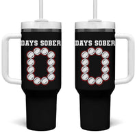 Funny Drinking Tumbler With Handle 0 Days Sober