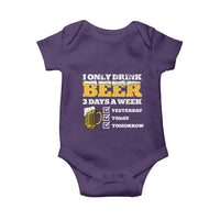 Funny Drinking Baby Onesie I Only Drink Beer 3 Days A Week