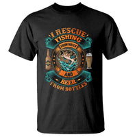 Funny Fishing Drinking T Shirt I Rescue Fish From Water And Beer From Bottles