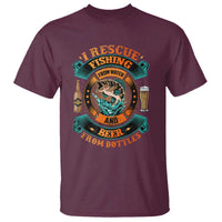 Funny Fishing Drinking T Shirt I Rescue Fish From Water And Beer From Bottles