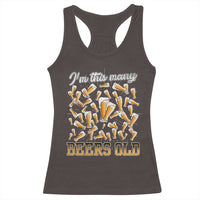 Funny Beer Lover 50th Birthday Racerback Tank Top I'm This Many Beers Old