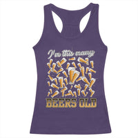 Funny Beer Lover 50th Birthday Racerback Tank Top I'm This Many Beers Old