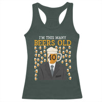 Funny 40th Birthday Drinking Racerback Tank Top I'm This Many Beers Old