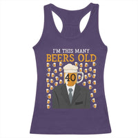 Funny 40th Birthday Drinking Racerback Tank Top I'm This Many Beers Old