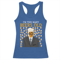 Funny 40th Birthday Drinking Racerback Tank Top I'm This Many Beers Old