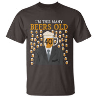 Funny 40th Birthday Drinking T Shirt I'm This Many Beers Old