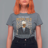 Funny 40th Birthday Drinking T Shirt For Women I'm This Many Beers Old