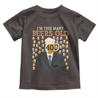 Funny 40th Birthday Drinking Toddler T Shirt I'm This Many Beers Old