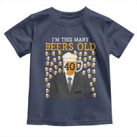 Funny 40th Birthday Drinking Toddler T Shirt I'm This Many Beers Old
