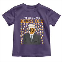 Funny 40th Birthday Drinking Toddler T Shirt I'm This Many Beers Old
