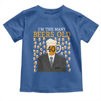 Funny 40th Birthday Drinking Toddler T Shirt I'm This Many Beers Old