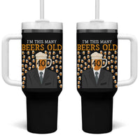 Funny 40th Birthday Drinking Tumbler With Handle I'm This Many Beers Old