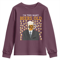 Funny 40th Birthday Drinking Youth Sweatshirt I'm This Many Beers Old
