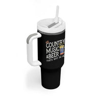 Funny Country Music And Beer Tumbler With Handle That's Why I'm Here