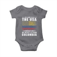 Colombian American Baby Onesie My Home Is In The USA But My Heart Is From Colombia