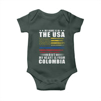Colombian American Baby Onesie My Home Is In The USA But My Heart Is From Colombia