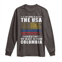 Colombian American Long Sleeve Shirt My Home Is In The USA But My Heart Is From Colombia