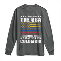 Colombian American Long Sleeve Shirt My Home Is In The USA But My Heart Is From Colombia