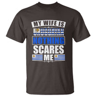 Funny My Wife Is Uruguayan T Shirt Nothing Scares Me Uruguay Flag - Wonder Print Shop