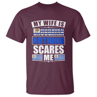 Funny My Wife Is Uruguayan T Shirt Nothing Scares Me Uruguay Flag - Wonder Print Shop