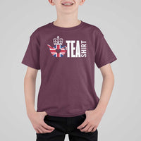 Funny English Tea UK Flag T Shirt For Kid