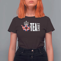Funny English Tea UK Flag T Shirt For Women - Wonder Print Shop