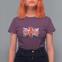 Funny Knackered The UK Flag British T Shirt For Women - Wonder Print Shop