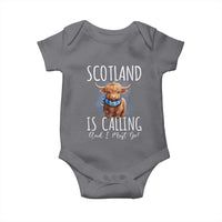 Scotland is Calling and I must Go Highland Cow Baby Onesie