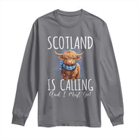 Scotland is Calling and I must Go Highland Cow Long Sleeve Shirt
