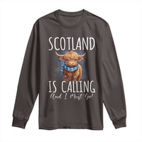 Scotland is Calling and I must Go Highland Cow Long Sleeve Shirt