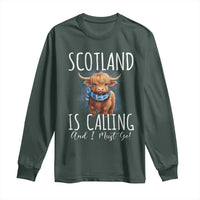 Scotland is Calling and I must Go Highland Cow Long Sleeve Shirt