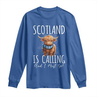 Scotland is Calling and I must Go Highland Cow Long Sleeve Shirt