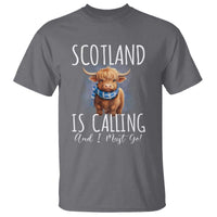 Scotland is Calling and I must Go Highland Cow T Shirt - Wonder Print Shop