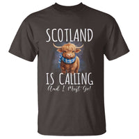 Scotland is Calling and I must Go Highland Cow T Shirt - Wonder Print Shop