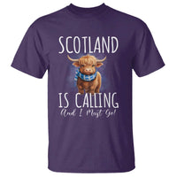 Scotland is Calling and I must Go Highland Cow T Shirt - Wonder Print Shop