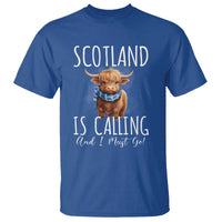 Scotland is Calling and I must Go Highland Cow T Shirt - Wonder Print Shop