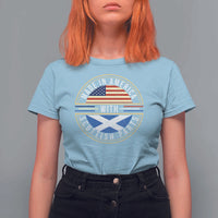 Scottish American T Shirt For Women Made In America With Scottish Parts Scotland - Wonder Print Shop