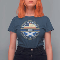 Scottish American T Shirt For Women Made In America With Scottish Parts Scotland - Wonder Print Shop