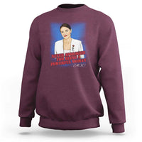AOC Sweatshirt Never Apologize For Being A Powerful Woman - Wonder Print Shop