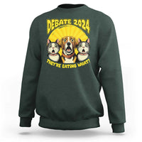 President Debate 2024 Sweatshirt Funny Dogs and Cats They're Eating What - Wonder Print Shop
