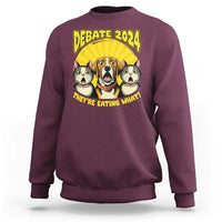 President Debate 2024 Sweatshirt Funny Dogs and Cats They're Eating What - Wonder Print Shop