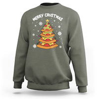 Merry Crustmas Pizza Christmas Tree Xmas Sweatshirt - Wonder Print Shop